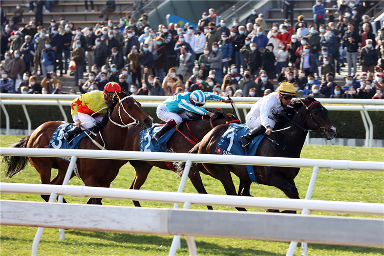 GOLDEN SIXTY winning his won his second HK$12m Group One Stewards’ Cup (1600m)