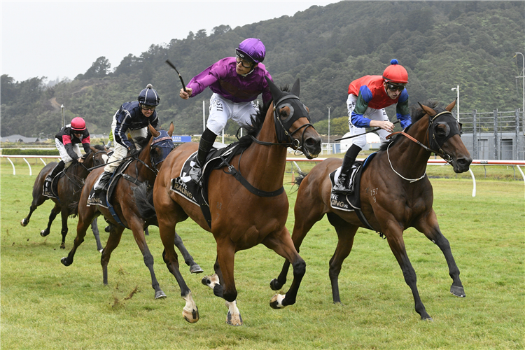 Kozzi Asano salutes his first Group One victory aboard He’s A Doozy in the Gr.1 Harcourts Thorndon Mile (1600m)