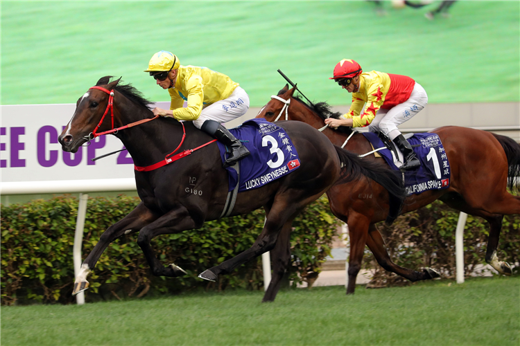 LUCKY SWEYNESSE winning the THE QUEEN'S SILVER JUBILEE CUP