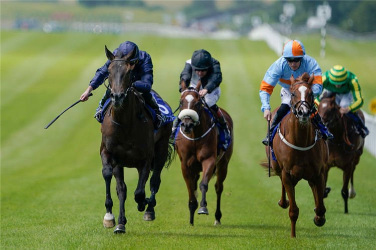 MATRIKA (L) winning the Airlie Stud Stakes at Curragh in Kildare, Ireland.