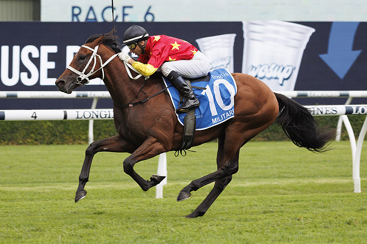 MILITARIZE winning the Sires' Produce Stakes at Randwick in Australia.