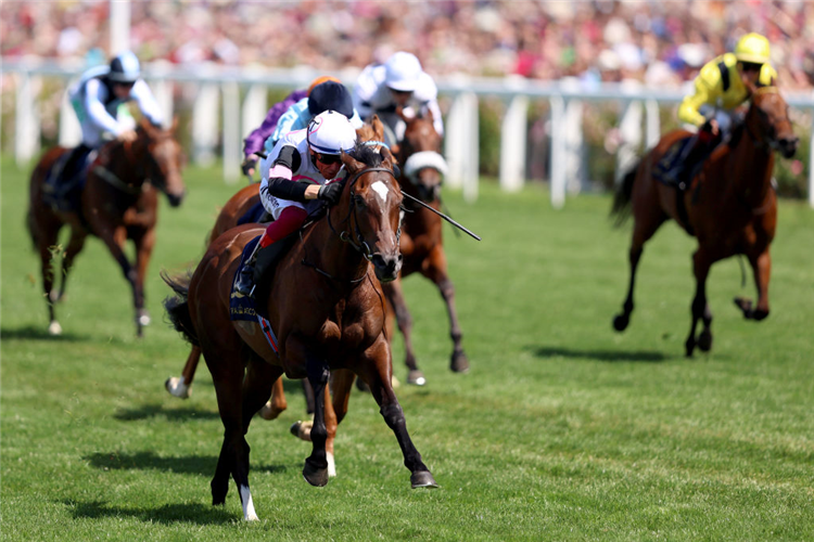 PORTA FORTUNA winning the Albany Stakes at Ascot in England.