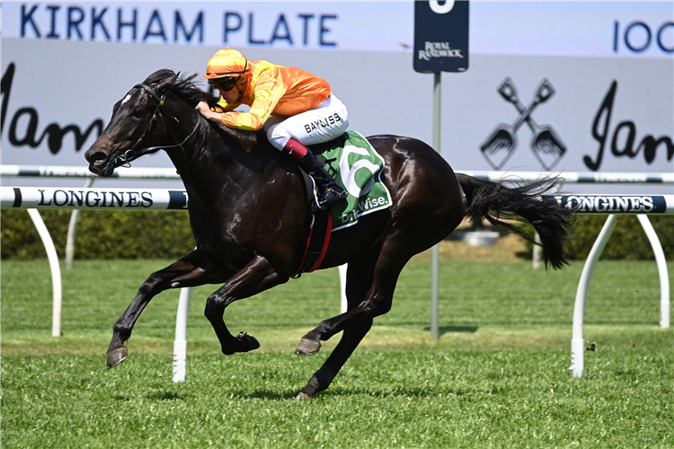 SHANGRI LA EXPRESS winning the James Squire Kirkham Plate at Randwick in Australia.