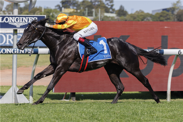 SHANGRI LA EXPRESS winning the INGLIS GOLDEN GIFT at Rosehill in Australia.