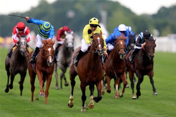 TRIPLE TIME winning the Queen Anne Stakes at Ascot in England.
