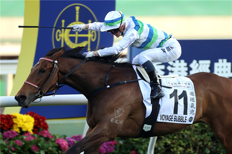 VOYAGE BUBBLE winning the THE HONG KONG CLASSIC MILE