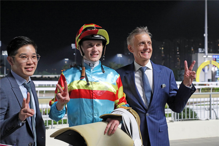 Mark Newnham celebrates his first double in Hong Kong