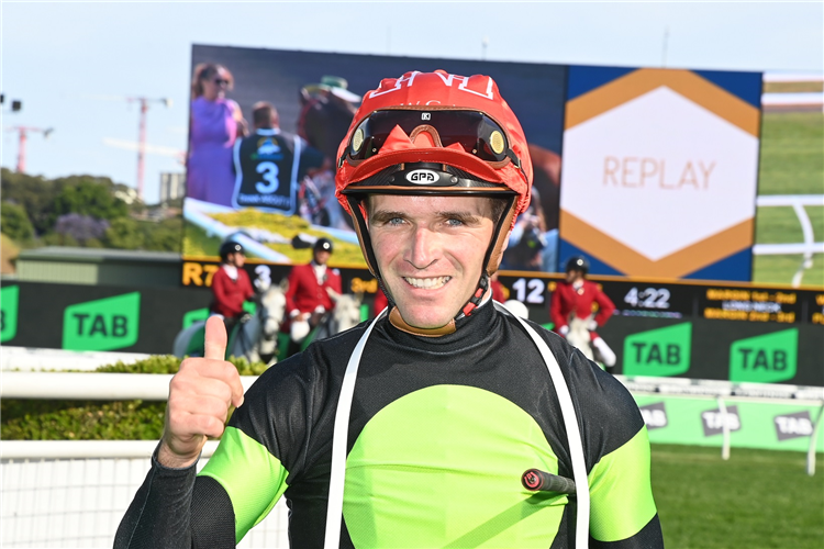 Jockey : SAM CLIPPERTON after winning the THE TAB EVEREST at Randwick in Australia.