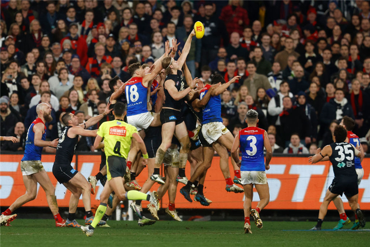 AFL match between Carlton Blues and Melbourne Demons at MCG.