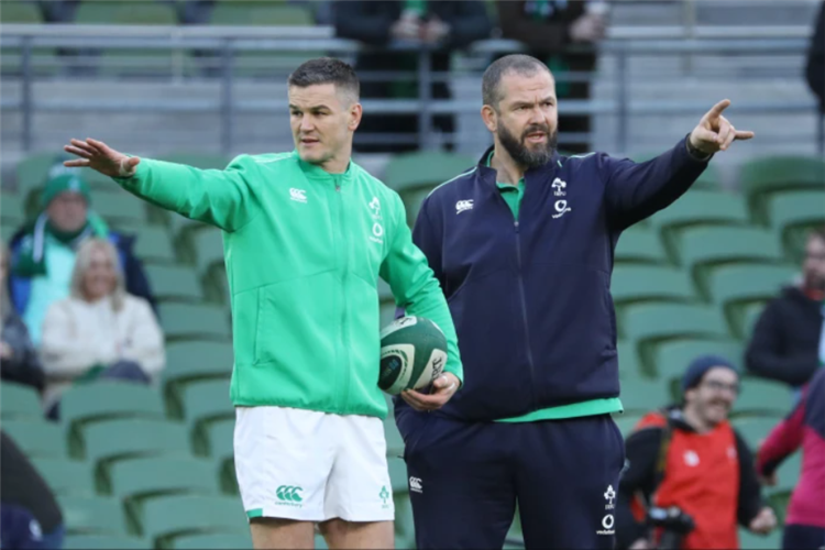 Andy Farrell (right) and Johnny Sexton (left) of Ireland.