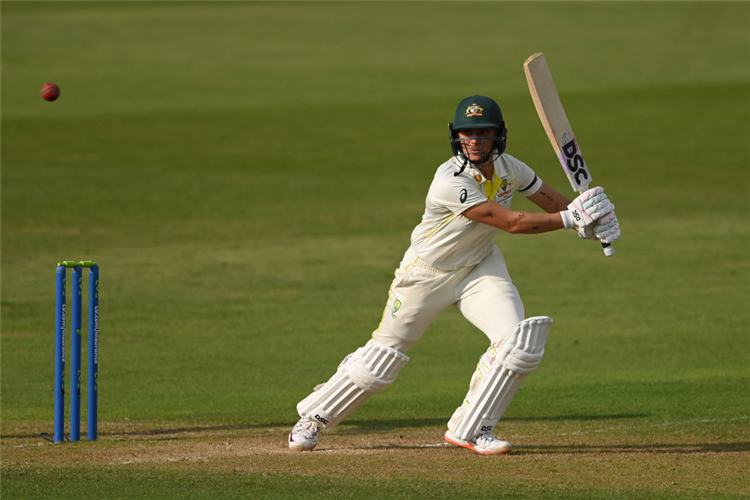 ASHLEIGH GARDNER in batting action during the LV= Insurance Women's Ashes Test match between England and Australia at Trent Bridge in Nottingham, England.
