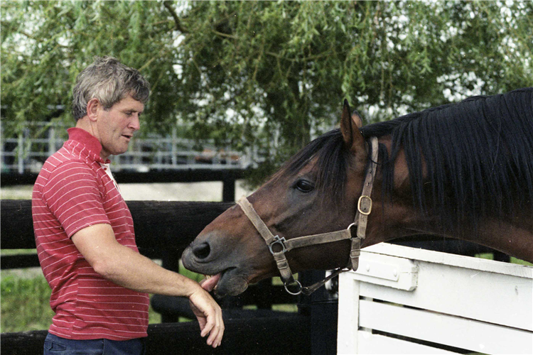 Sir Patrick Hogan and the legendary stallion Sir Tristram