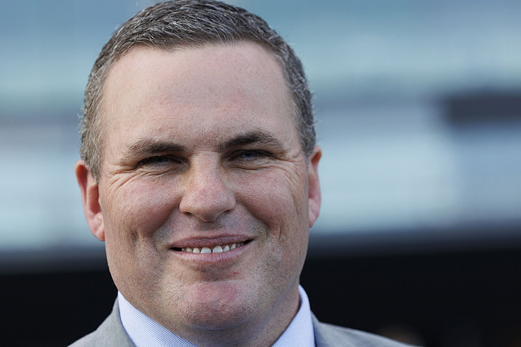 Trainer : BRYCE HEYS after, PO KARE KARE winning the ROBRICK LODGE TRISCAY STAKES