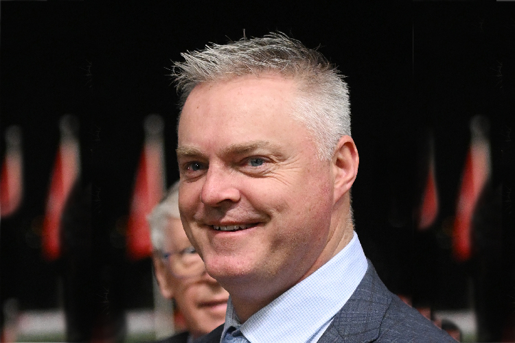 Trainer Simon Miller is seen after Amelia’s Jewel won Race 6, the Ladbrokes Stocks Stakes, during Melbourne Racing at Moonee Valley in Melbourne, Australia.