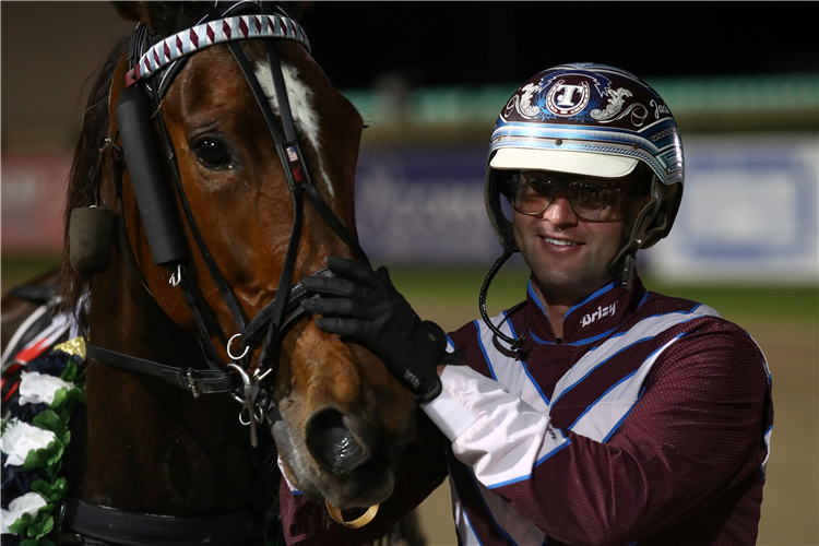 Jack Trainor and his star mare Aardies Express after tonight’s Queen Elizabeth II Mile success.