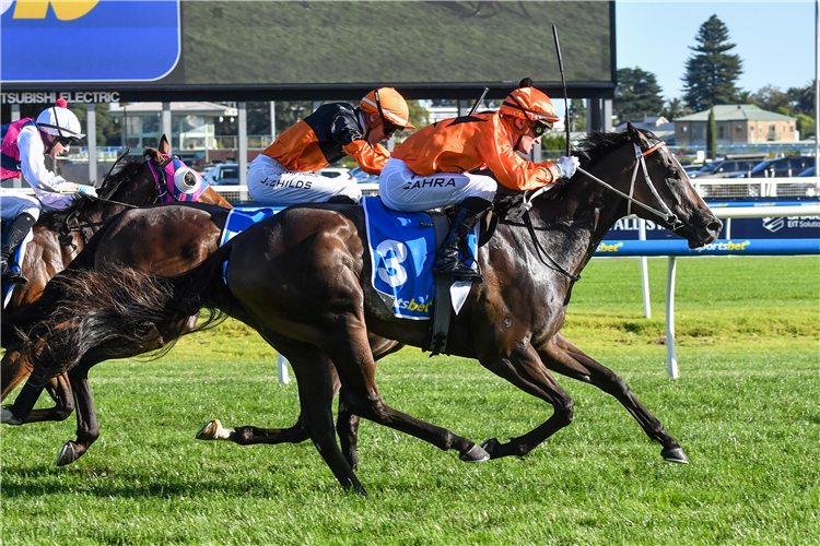 BRUDENELL winning the Bel Esprit Stakes at Caulfield in Australia.