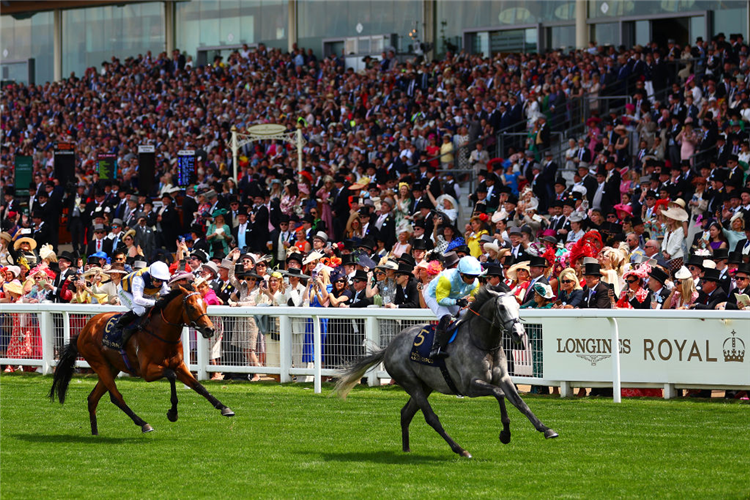 CHARYN winning the Queen Anne Stakes at Ascot in England.