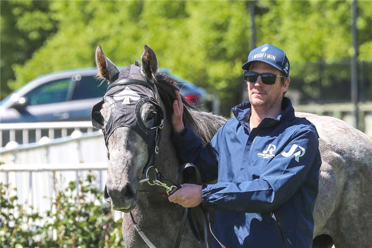 Richard Didham with his promising filly Diablo Blanco.