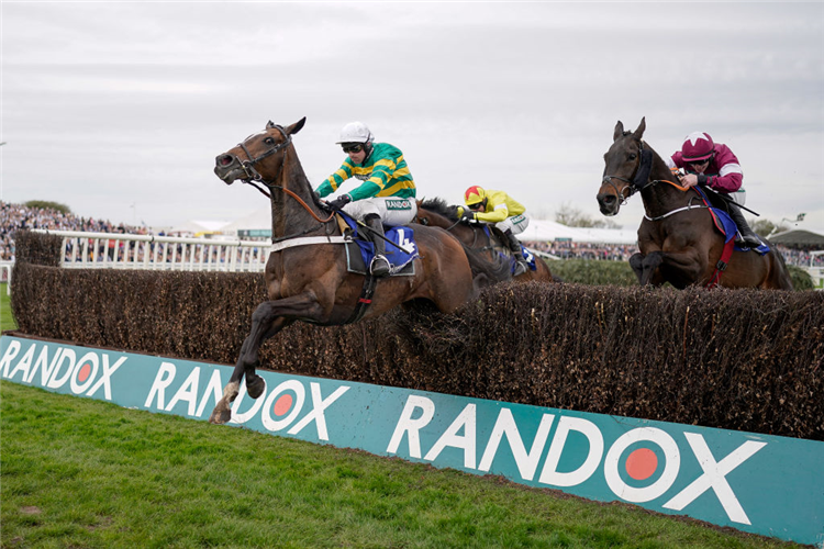 JONBON winning the Melling Chase at Aintree in Liverpool, England.