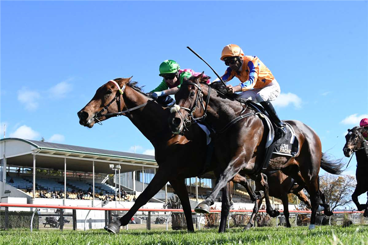 JOSHUA BROWN (outside) winning the PETER LUDGATE MEMORIAL RACE