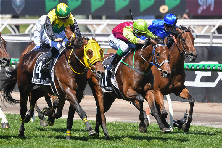 KNIGHT'S CHOICE winning the Lexus Melbourne Cup in Flemington, Australia.