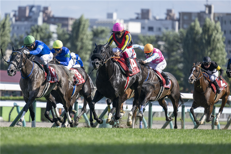 KVASIR(pink cap) winning the 2024 WORLD ALL-STAR JOCKEYS 1ST LEG