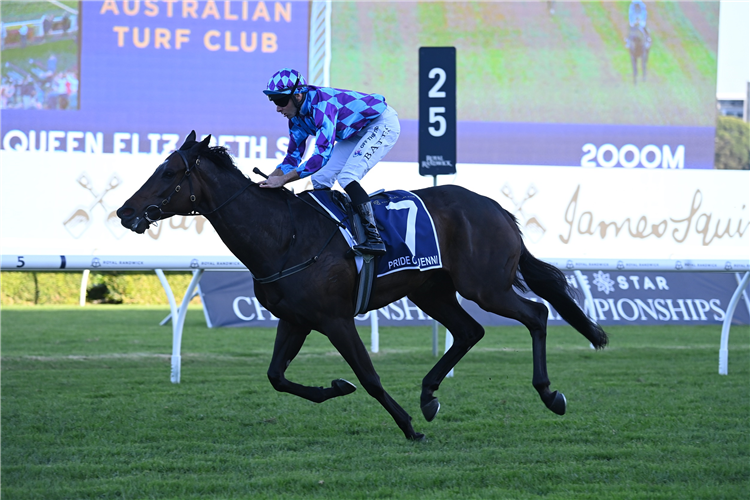 Pride Of Jenni winning the Queen Elizabeth Stakes at Randwick in Australia.