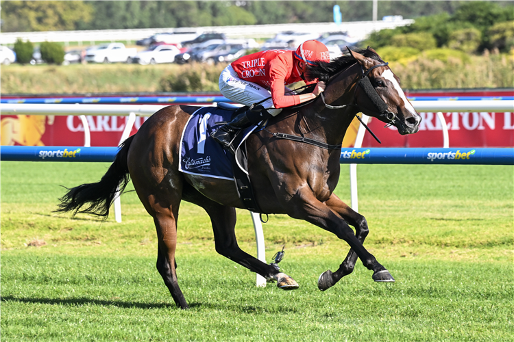 REVOLUTIONARY MISS winning the Catanach's Jewellers Mannerism Stakes at Caulfield in Australia.