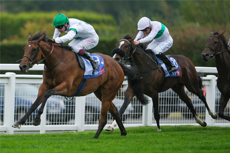 TAMFANA winning the Atalanta Stakes at Sandown in Esher, England.