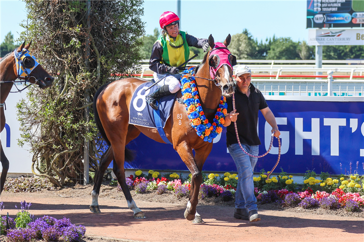 Tina Comignaghi returns to scale aboard The Radiant One after her Listed Speight’s Timaru Stakes (1400m) victory on Saturday.