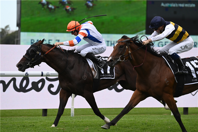 VEIGHT winning the The Agency George Ryder Stakes at Rosehill in Australia.