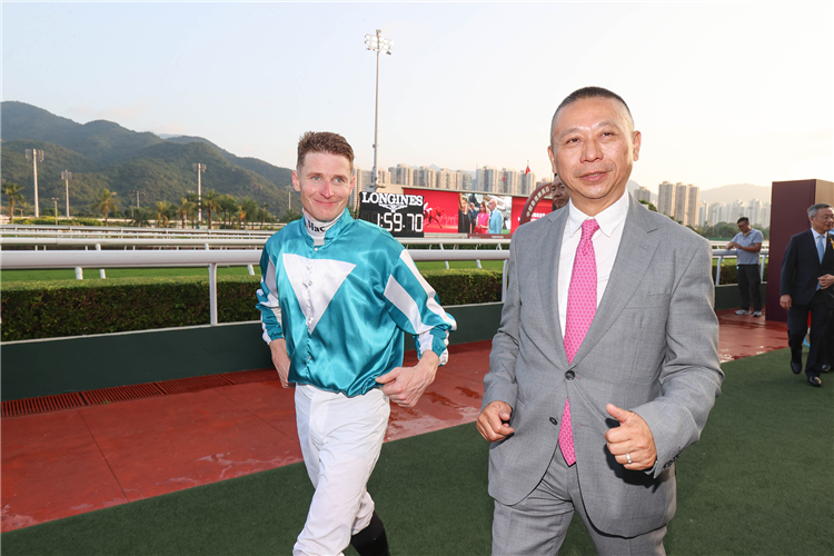 James McDonald and Danny Shum following Romantic Warrior’s successful return.