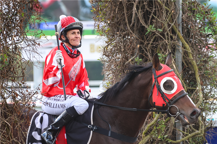 Zoulander and Kylie Williams after winning the Bush Inn Tavern Open Sprint (1200m) at Riccarton.