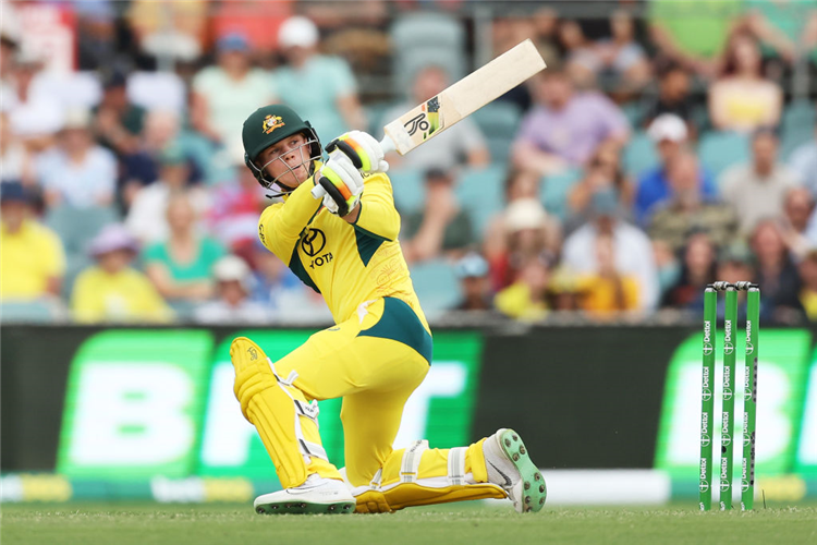 JAKE FRASER-McGURK of Australia bats during the Men's One Day International match between Australia and West Indies at Manuka Oval in Canberra, Australia.