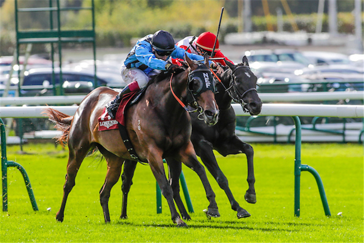 ASFOORA winning the Prix de l'Abbaye at Longchamp in France.