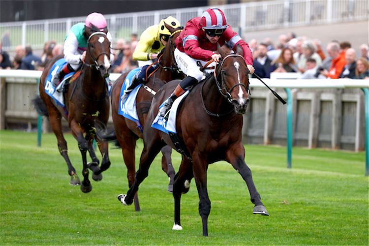 BEAUVATIER winning the Challenge Stakes at Newmarket in England.