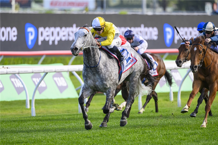 BRIASA winning the PRECISE AIR PREMIERE STAKES at Randwick in Australia.