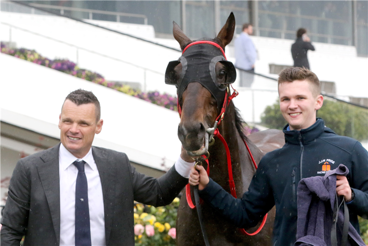 CEOLWULF with Trainer : JOSEPH PRIDE after, winning the Lexus Champions Mile