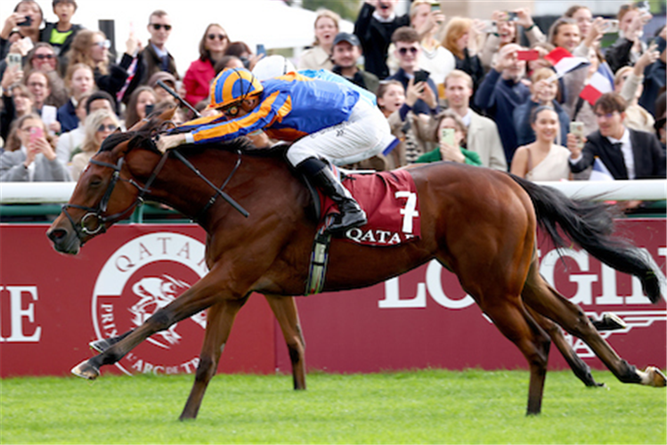 DIAMOND NECKLACE winning the Prix Marcel Boussac at Longchamp in France.