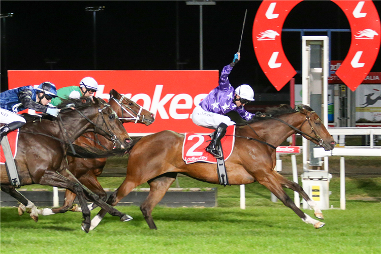 DURAZZO winning the Jackson's Security Newmarket Handicap