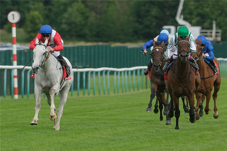 ESTRANGE winning the Lester Piggott Fillies' Stakes at Haydock Park in Newton-le-Willows, England.