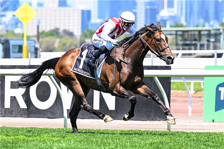 GETTA GOOD FEELING winning the Wakeful Stakes at Flemington in Australia.