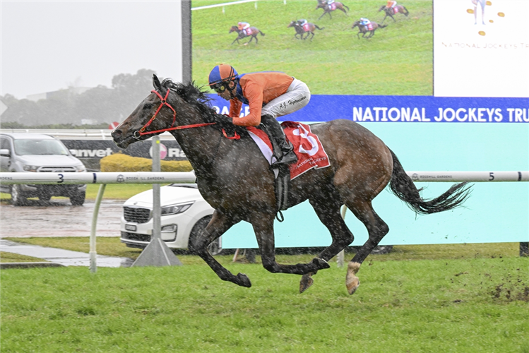 HEADLEY GRANGE winning the NATIONAL JOCKEYS TRUST HANDICAP at Rosehill in Australia.