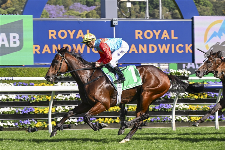 KA YING RISING winning the THE TAB EVEREST at Randwick in Australia.