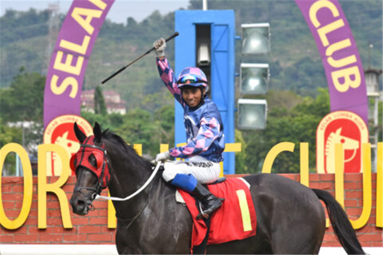 PLATINUM EMPEROR winning the Feb 02 2025 Selangor Meeting Race 8 (75)