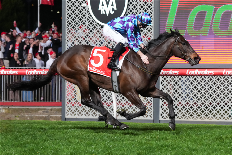 PRIDE OF JENNI winning the Ladbrokes Feehan Stakes at Moonee Valley in Australia.