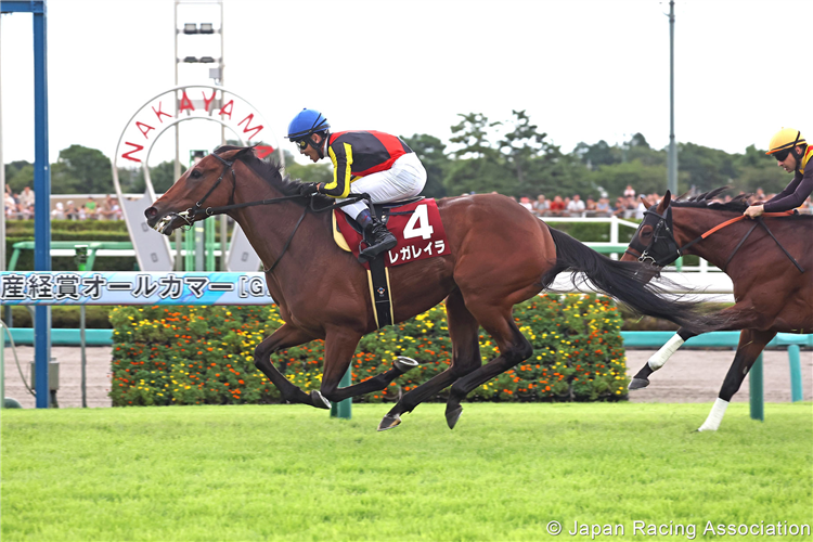REGALEIRA winning the Sankei Sho All Comers at Nakayama in Japan.