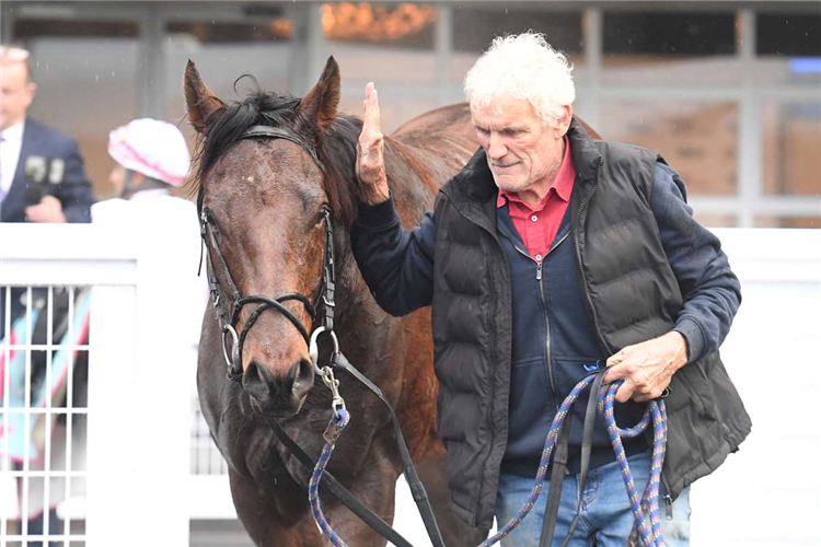Revo pictured with trainer Peter Fitzgerald
