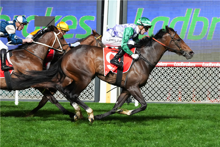 SPLASH BACK winning the Ladbrokes Stocks Stakes at Moonee Valley in Australia.