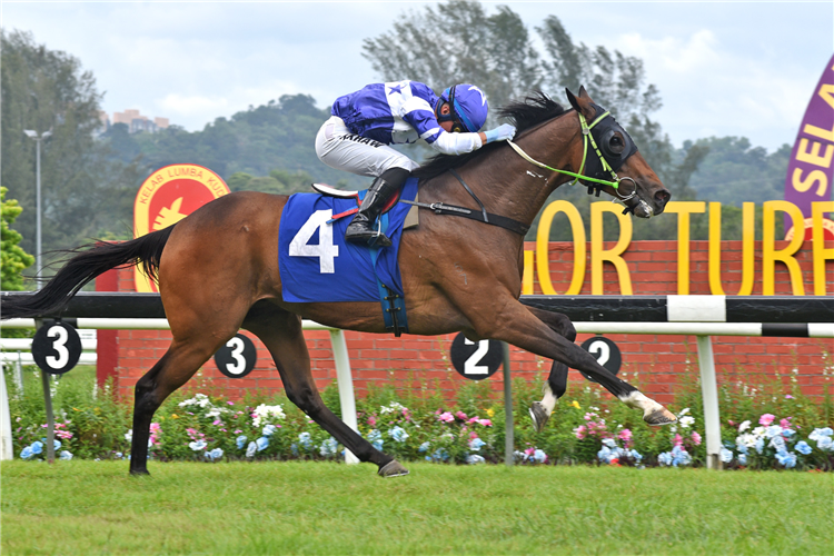 TE AKAU BEN winning the Mar 01 2025 Selangor Meeting Race 9 (144)